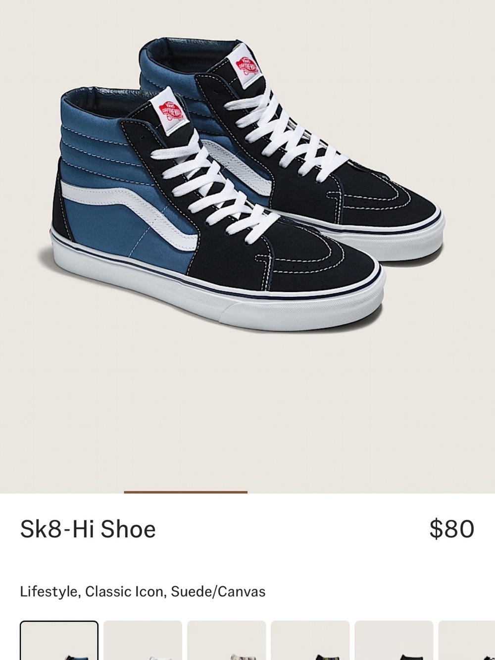 Vans Sk8-Hi High Top Sneakers — Blue/Black/White